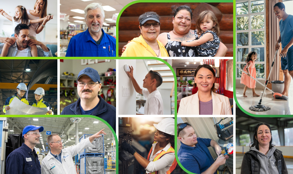 collage of portrait images for Save on Energy programs and participants