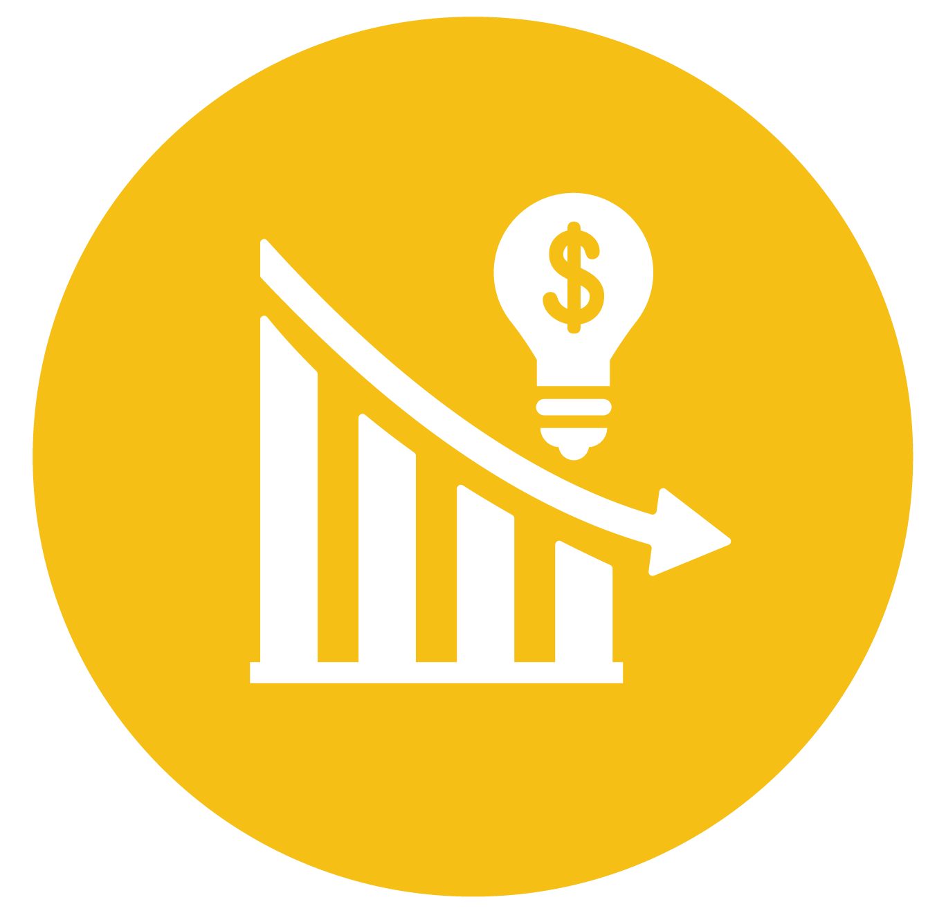 declining graph icon